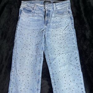 GUESS Diamond Stud Straight Leg Jeans